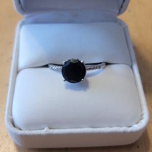 Black onyx 925 engagement ring